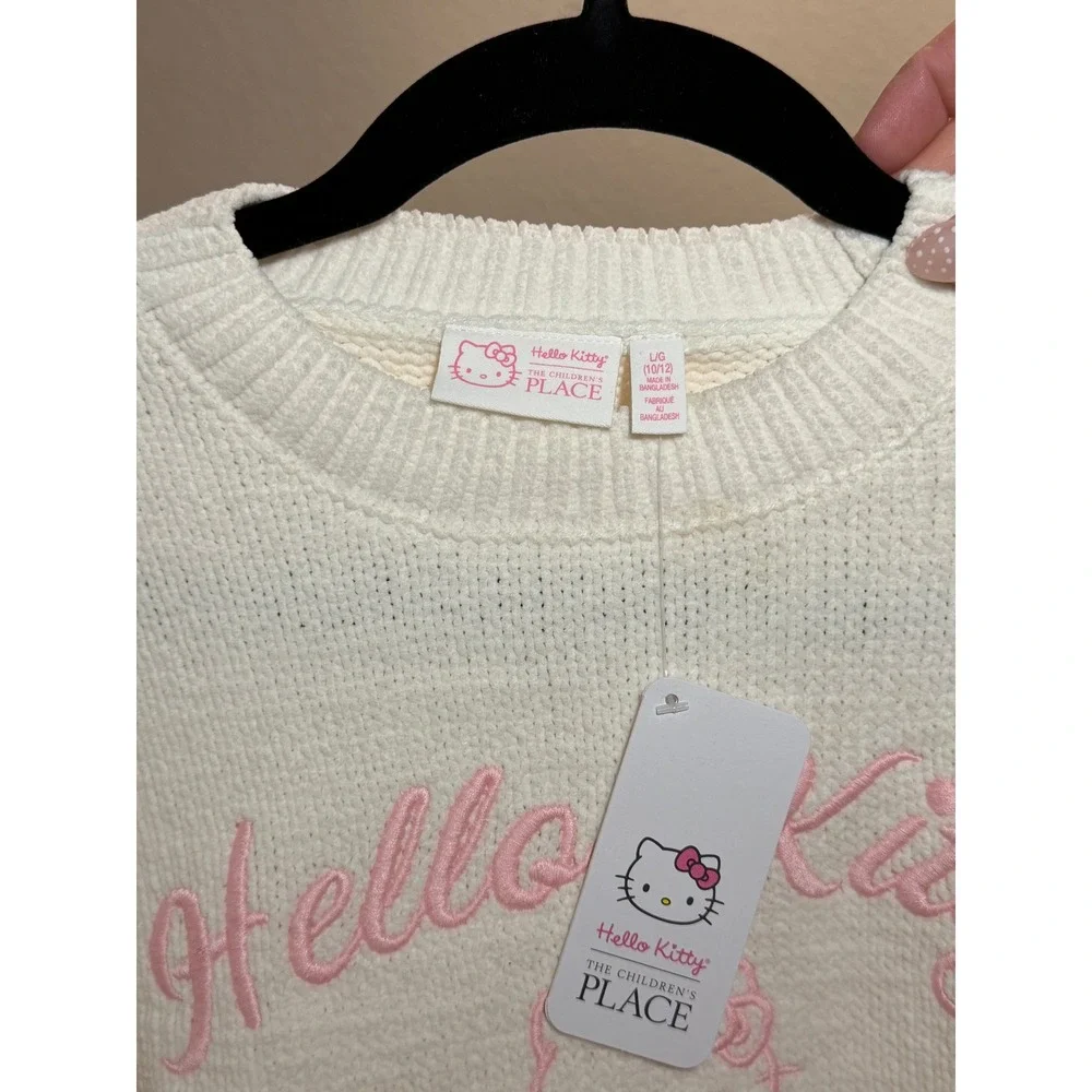 The Children's Place Kids Hello Kitty Sweater White L 10/12 - Picture 3 of 3